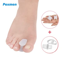 pexmen 4pcs gel toe separator hallux valgus bunion corrector straightener soft silicone toe protector spacer foot care tool