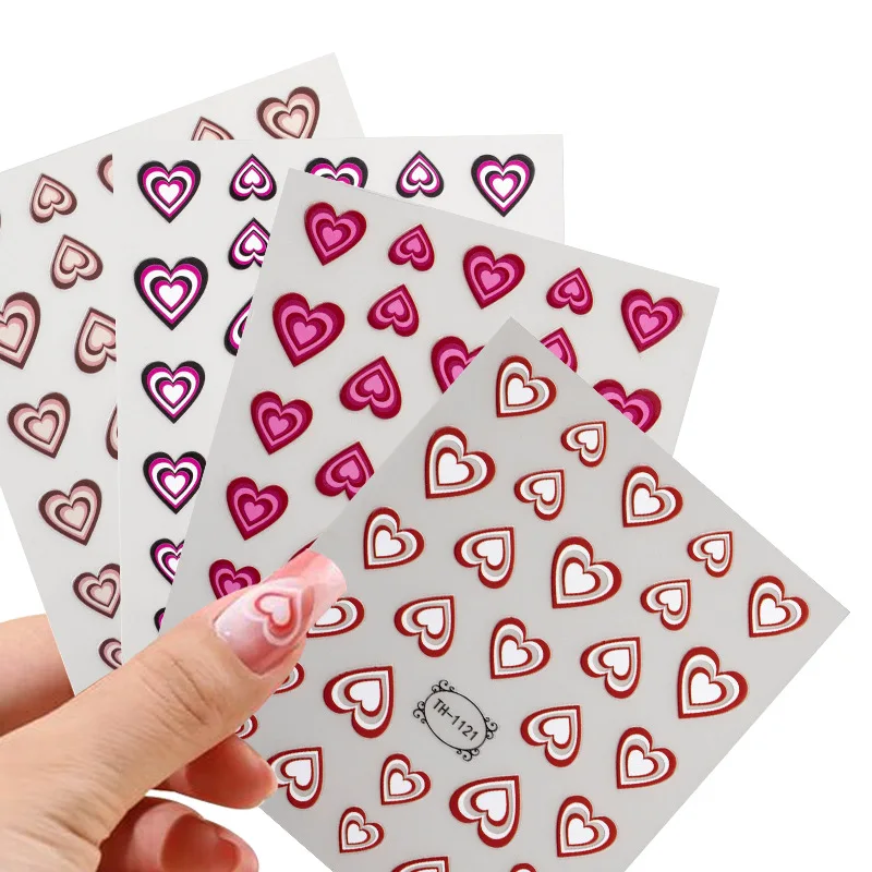 

1pcs Valentine's Day Series Nail stickers Love Crescent Smile Nail Stickers V-shaped Nails 12 Color Letter Nail Stickers