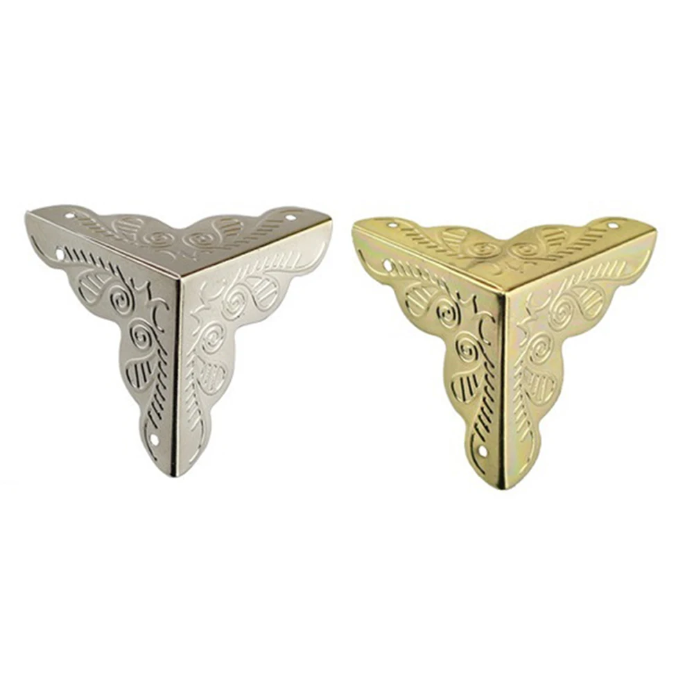 

12Pcs Vintage Flower Case Box Triangle Corners With Screws For Furniture Wooden Jewelry Box Corner Protect Decorative