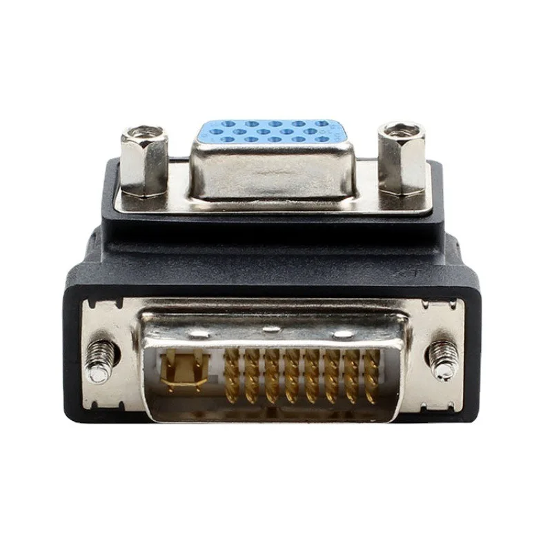 

DVI-I 24+5 Male To VGA 15 Pin Female 90 Degree Right Angle Convertor Adapter HD Convertor Adapter 15 Pin VGA To DVI 24+5 Adaptor