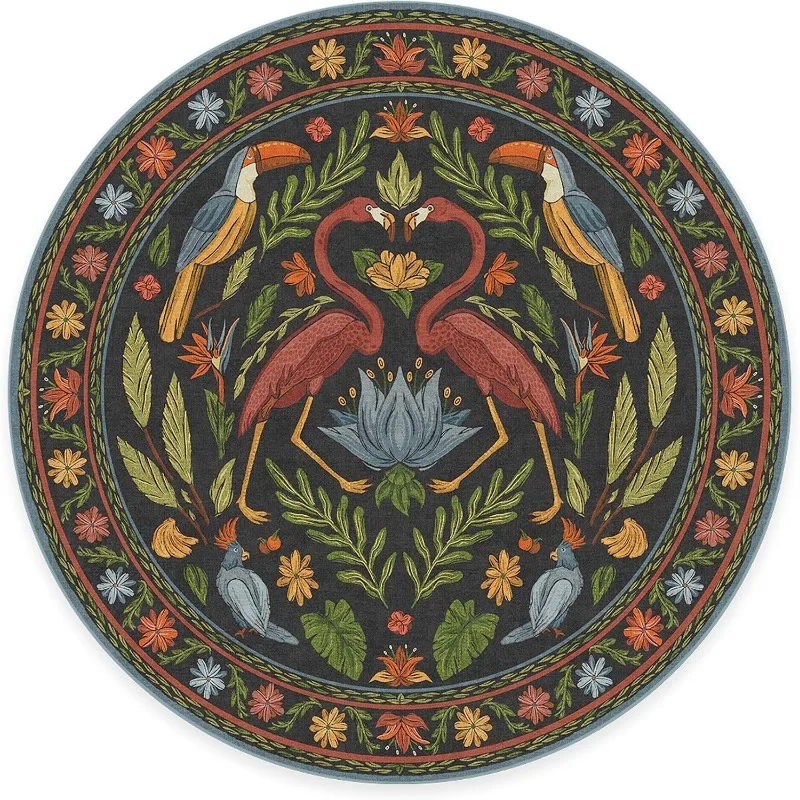 

Круглый ковёр с изображением животных в джунглях