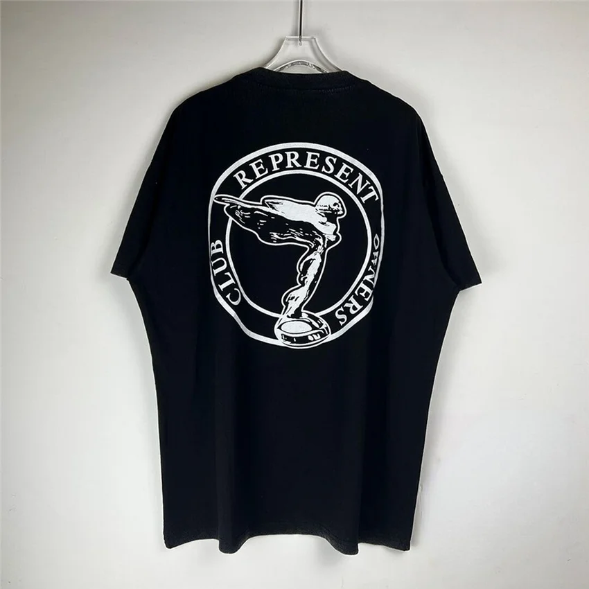 

Represent Owners Club T shirt Men Women 1:1 High-Quality Vintage Black Badge Graphic Represent Tee Tops