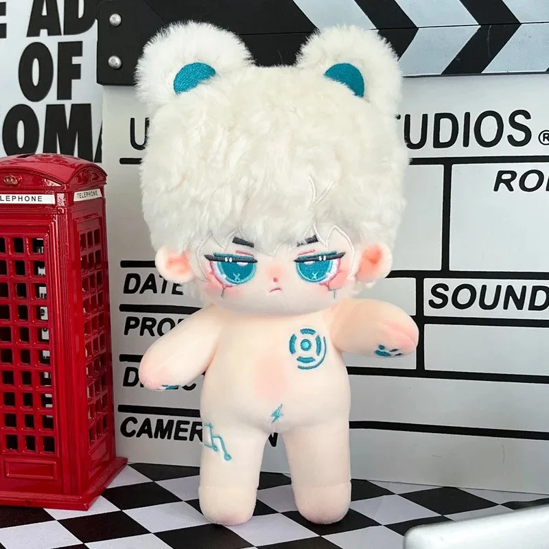 

20cm Kawaii Mechanical Plush Naked Dolls Cute Customization Figure Toys Blue Eyes Cotton Baby Idol Doll for DIY Fans Kids Gifts