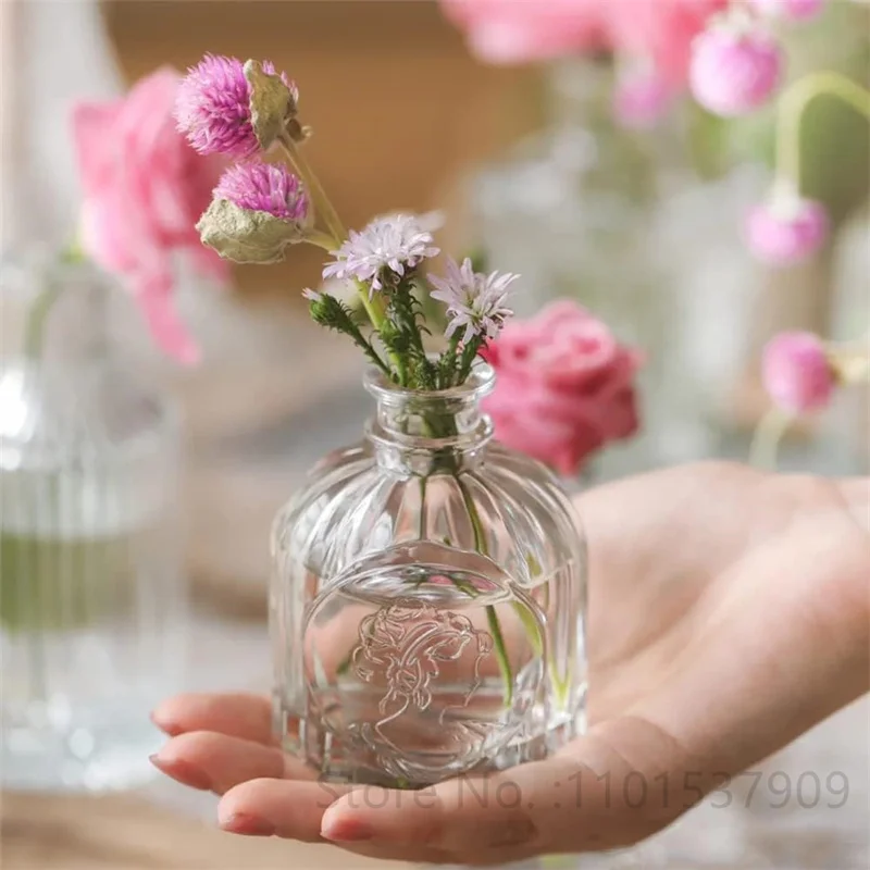 6/8/12 стеклянных бутонов зеркальные прозрачные бутоны вазы оптом маленькие для