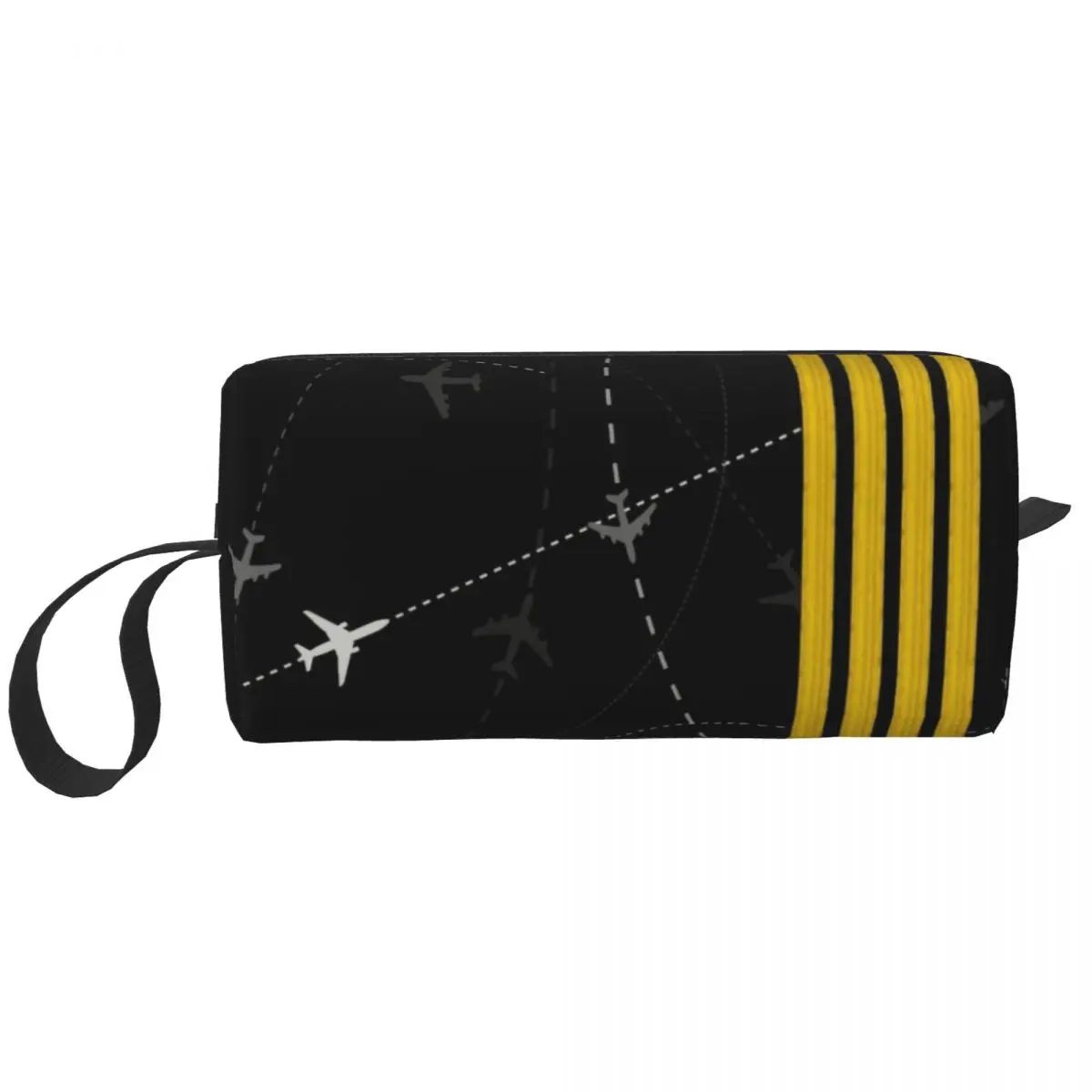 

Travel Airplane Flight Routes Captain Stripes Toiletry Bag Fashion Aviation Aviator Pilot Cosmetic Makeup Organizer Beauty