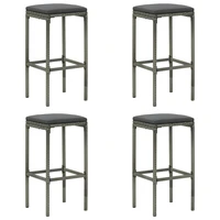 bar stool chair counter stools set of 4 kitchen decor for counter with cushions 4 pcs gray poly rattan