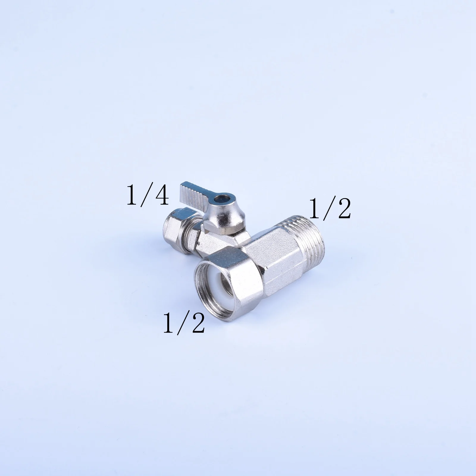 

1/4 "1/2" BSP RO фильтр для воды, впускной тройник, шаровой клапан, латунные фитинги из нержавеющей стали, быстроразъемный разъем с наружной и внутренней резьбой