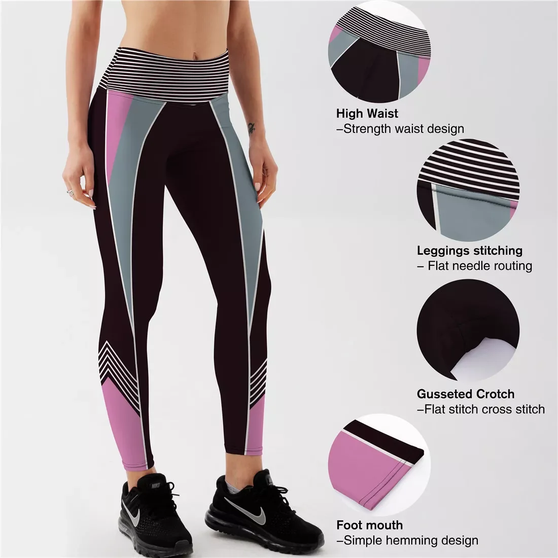 ALGUES Yoga Pants Women Leggings For Fitness Nylon High Waist Long Pants Women Hip Push UP Tights Women Gym Clothing
