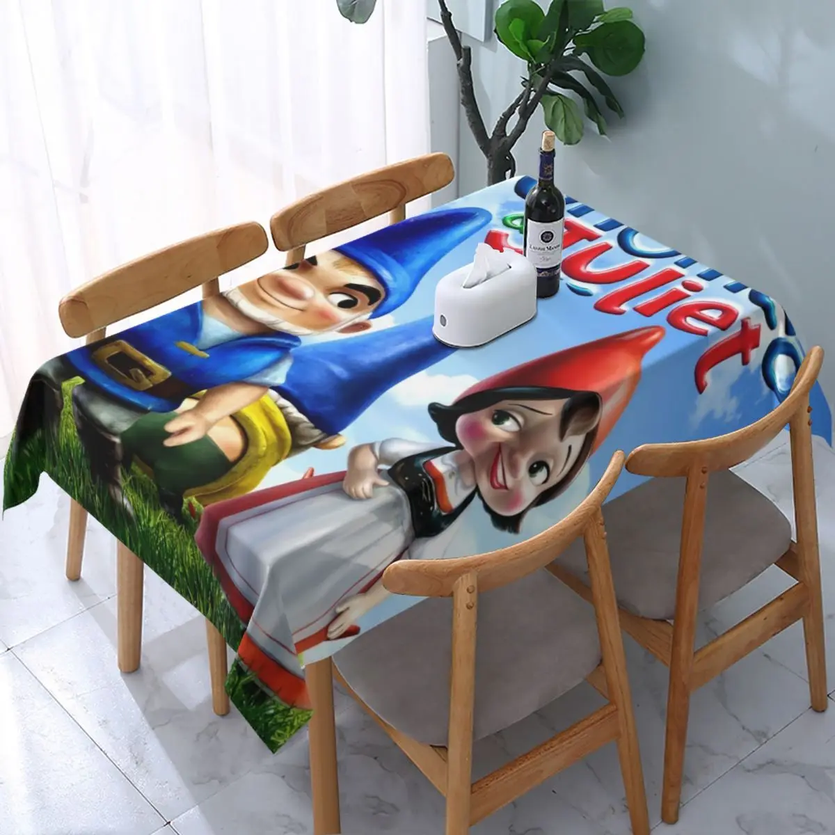 Прямоугольный маслостойкий чехол для стола Disney Gnomeo & Juliet Love Fantastique скатерть