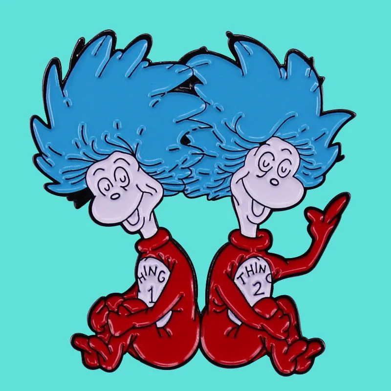 

Cartoon Twins Boys Brooch Children's Literature Character Pins Cartoon Badges Clothes Backpacks Fashion Kids Cartoon Accessories