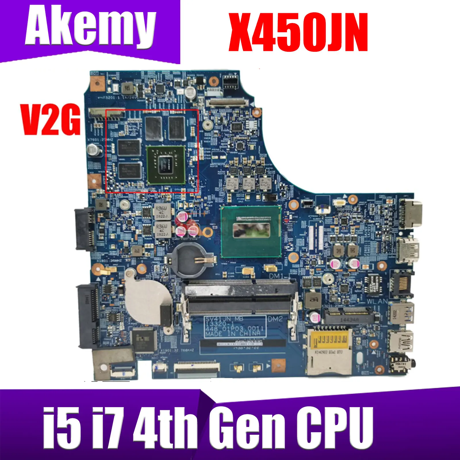 

Б/у материнская плата для ноутбука X450JN i5-4200/i7-4700/i7-4710 CPU GT840M/2G Материнская плата ASUS X450J X450JN SV41JN X450 A450J A450JN