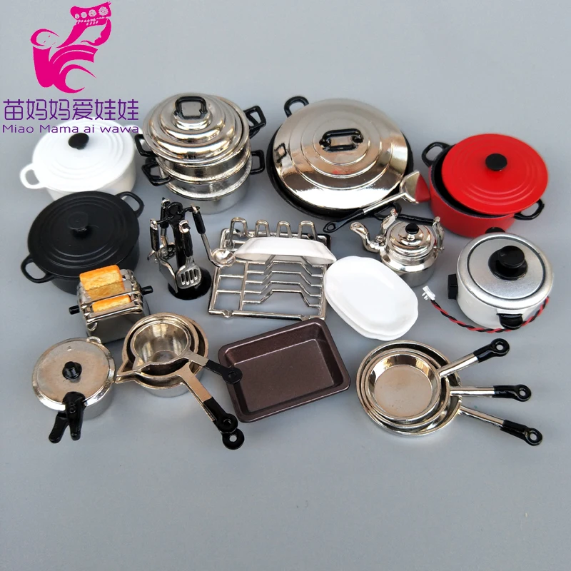 1/6 BJD Doll Ob11 Accessories Kitchenware Mini Wok Pans Pots