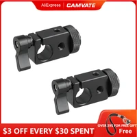 camvate 15mm single rod clamp adapter with black red thumbscrew locking knob 2 pieces