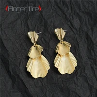 fashiona gold plated shell shape women earrings anniversary gift beach party jewelry life quality working noble
