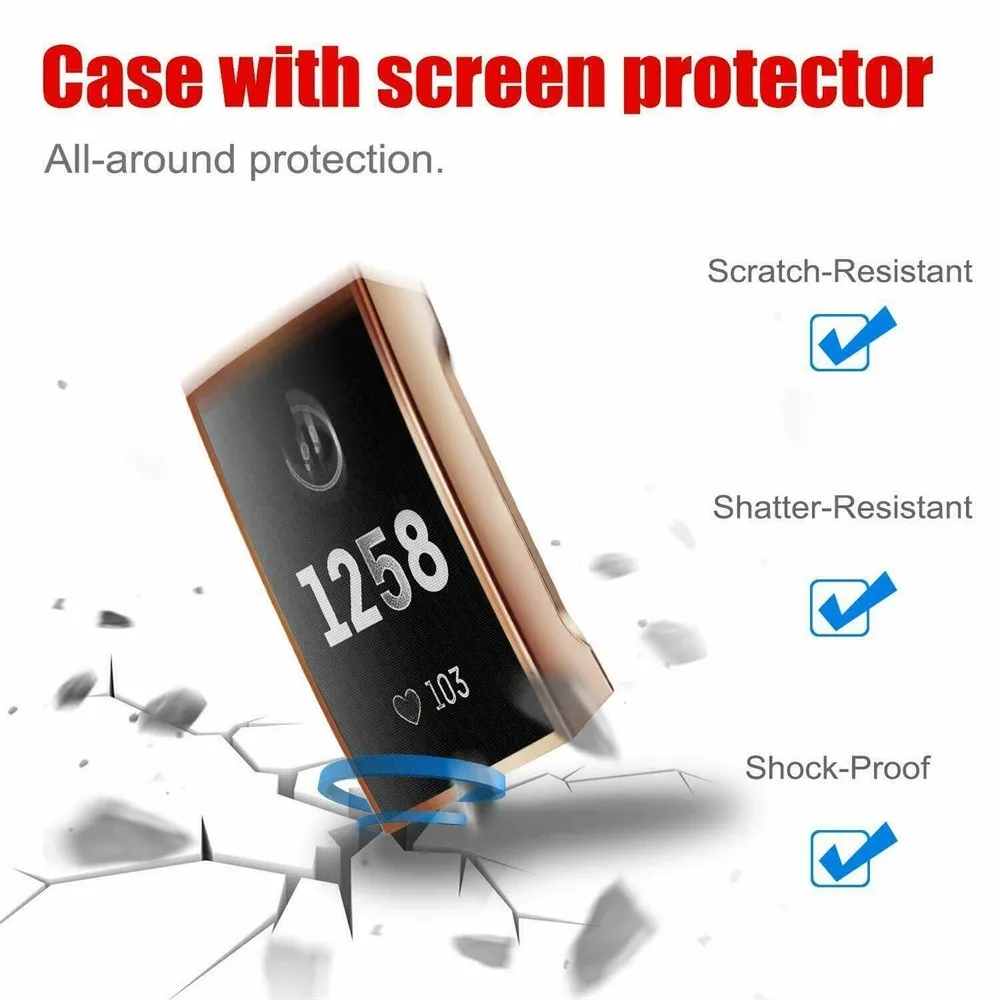 Screen Protective Case For Fitbit Charge 3 Cover Soft TPU Watch Full Cover Protector Bumper Shell For Fitbit Charge 3 Accessory