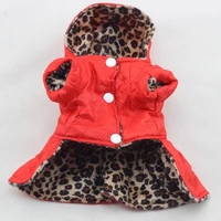 double side wearing pet dogs leopard dress tops puppy cotton hoodie clothes dots design puppy jacket coat drop shipping brown