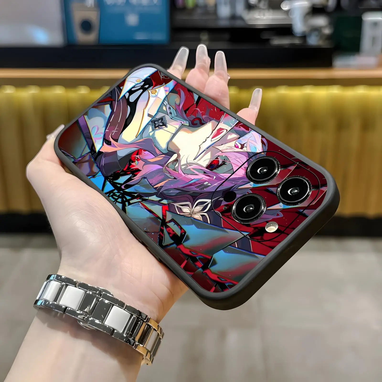 Фото Чехол для телефона Honkai Star Rail Evernight для iPhone 17, 16, 16e, 15, 14, 13, 12 Plus, Mini, Pro, Max, мягкий, черный, противоударный №2