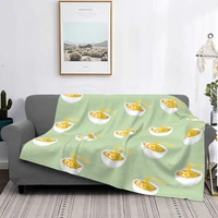 3d pixel art noodle bowl blanket ramen food plush super soft flannel blanket sofa bed plush bedroom art