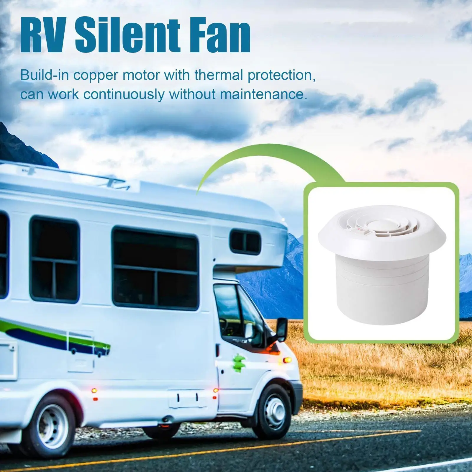 

12v Rv Roof Air Vent Round Grille With Silent Fan Summer Air Ceiling Accessories Vent Car Travel Interior Trailer Auto Van A7b9
