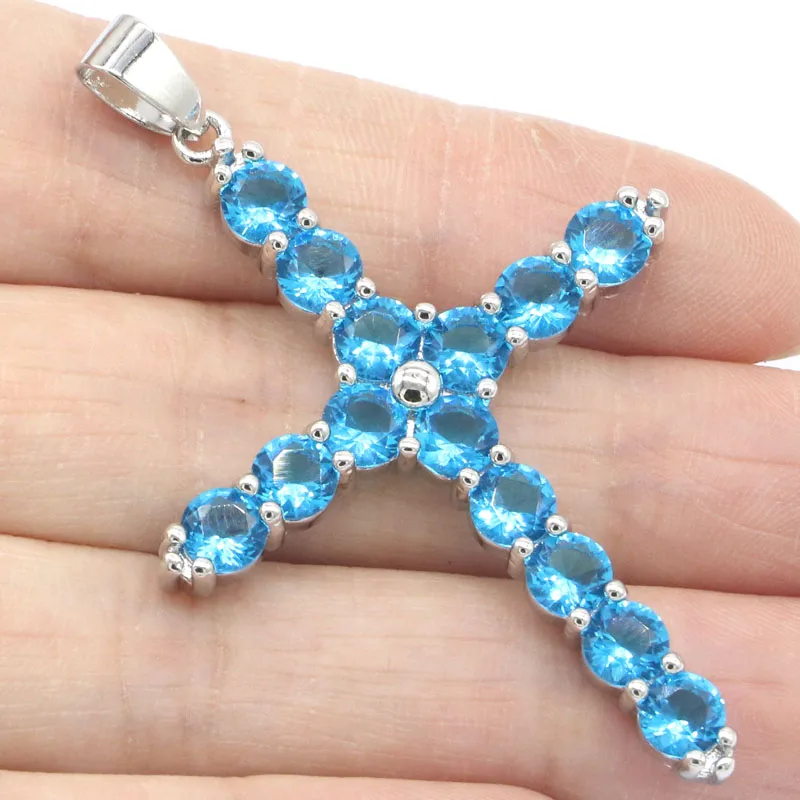 Женский серебряный кулон в форме Креста, 54x38 мм