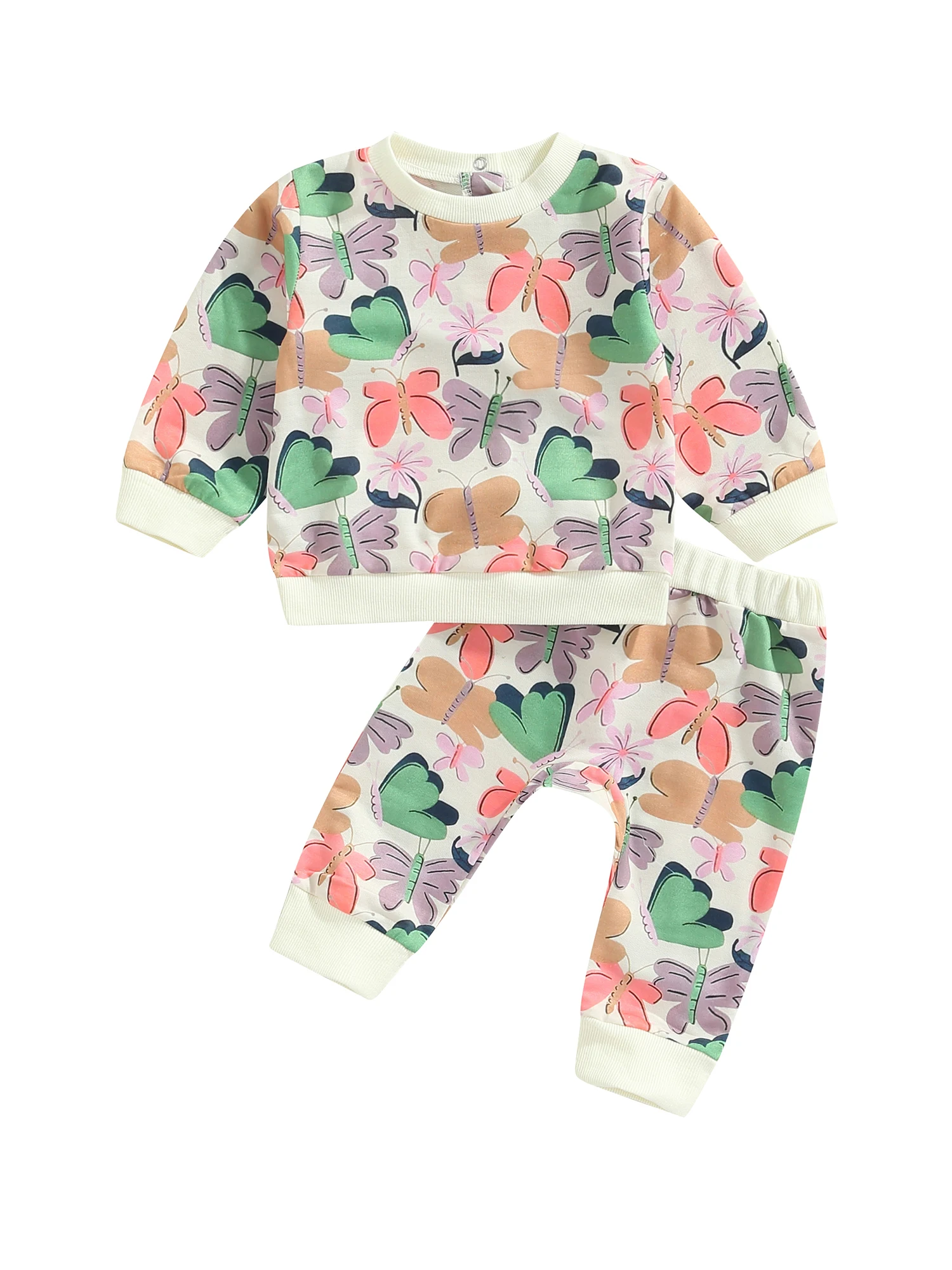 

Newborn infant baby girl Boy fall outfit clothes long sleeve pullover sweatshirt jumper Top elasticated waist trouser Set
