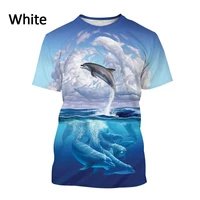 new dolphin 3d print t shirt fashion rainbow dolphin cartoon t shirt menwomen hip hop clothing
