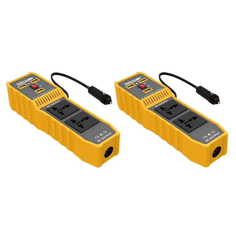 

Car Inverter High Temperature Protection Fireproof 200W Intelligent 3 USB3.6A Fast Charging Dual Sockets