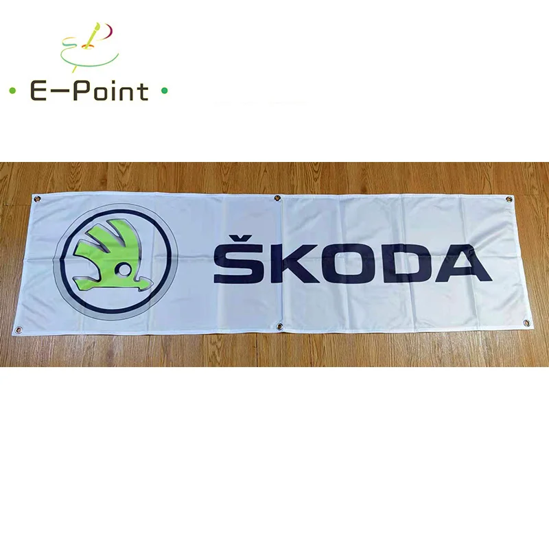 130GSM 150D Material Skoda Car Banner 1.5ft*5ft (45*150cm) Size for Home Flag Indoor Outdoor Decor yhx057