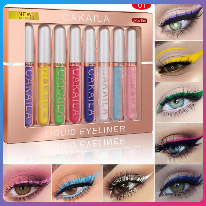 

/Набор, жидкая подводка для глаз, набор цветов, блестящая матовая подводка для глаз, быстросохнущая, стойкая, не размазывающаяся, синяя, зеленая, белая подводка для глаз TSLM1