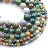 natural stone beads round indian agate bead for making jewelry 4 6 8mm man bracelet