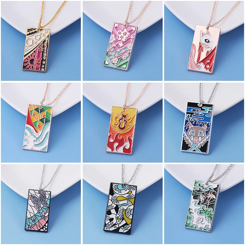 

Anime Demon Slayer Cosplay Necklace Kimetsu No Yaiba Metal Pendant Tanjirou Nezuko Agatsuma Zenitsu Necklace Jewelry Gifts