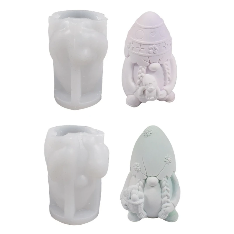 

Easter Silicone Gnome Mold Cute Mold Epoxy Dwarf Plaster Mold for DIY Soap Present Making
