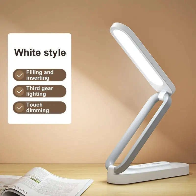 

Folding Table Lamp Eye Protection Touch Dimmable LED Lamp Student Dormitory Bedroom Reading USB Rechargeable Table Lamps