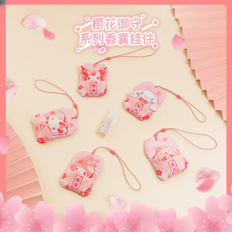 

Sanrio Kouromi Cinnamoroll Cherry Blossom Guard Pendant Bag pendant Girl's Heart Bag Pendant Cute Blessing Bag Sachet peripheral