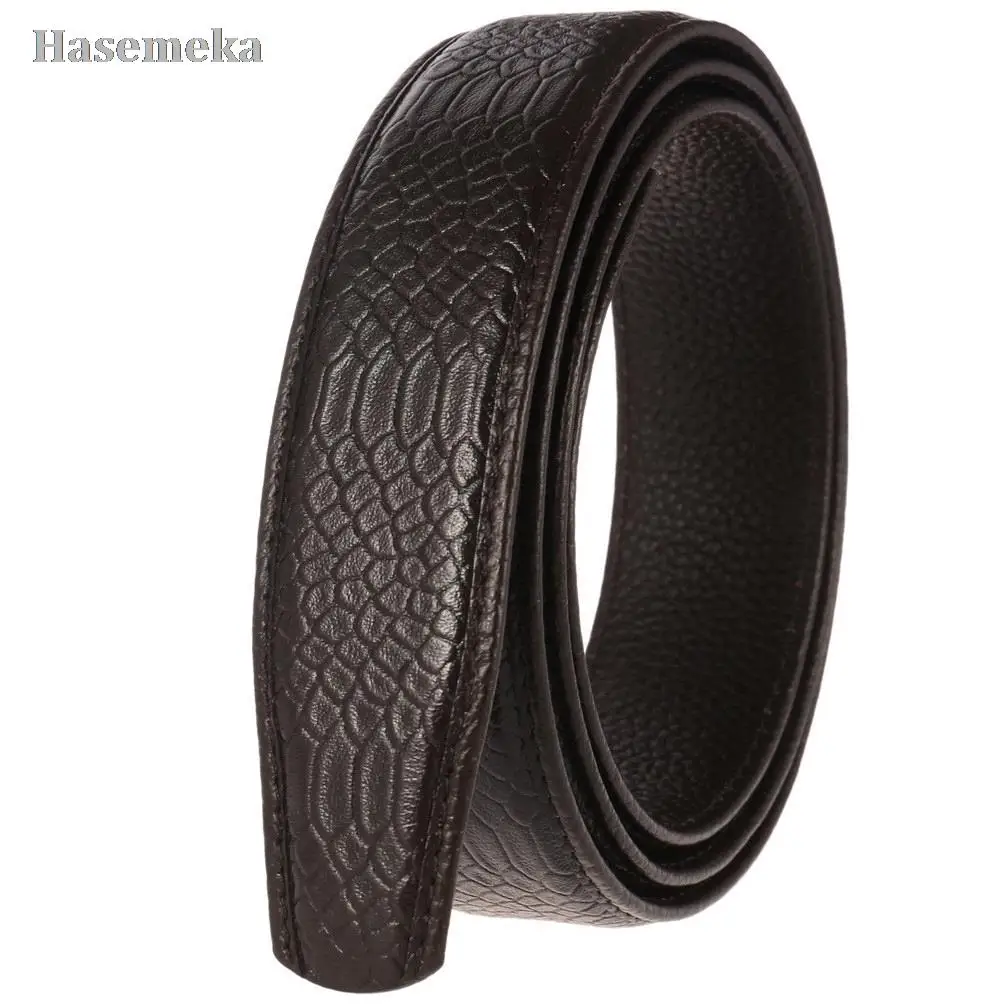 

New Style Ratchet Belt Strap Whitout Buckle The crocodile grain Genuine Leather Automatic Belts Body Strap Designer