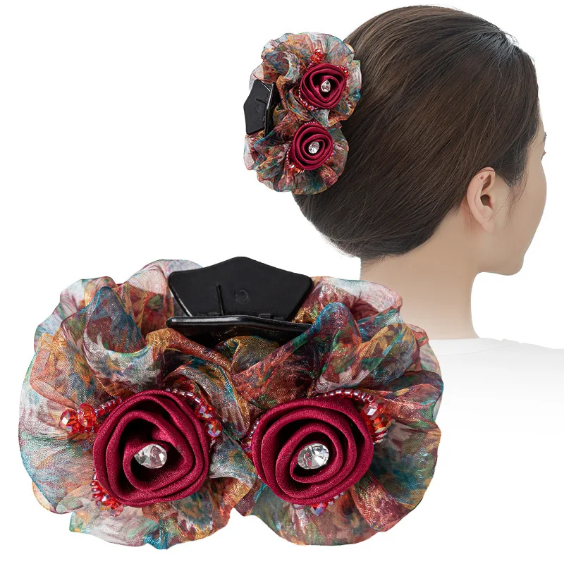 Заколка для волос в форме розы заколка женщин среднего и пожилого возраста виде