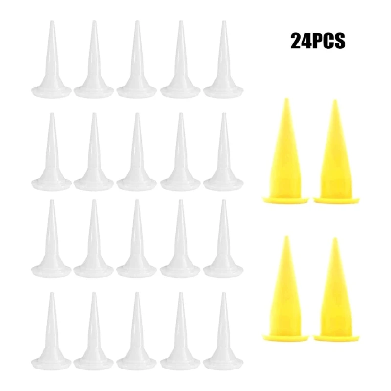 

Pack of 24 Caulk Nozzle Caulking Replacement Tips Extension Nozzles Applicator Sausage Extender Tip Cone Tools