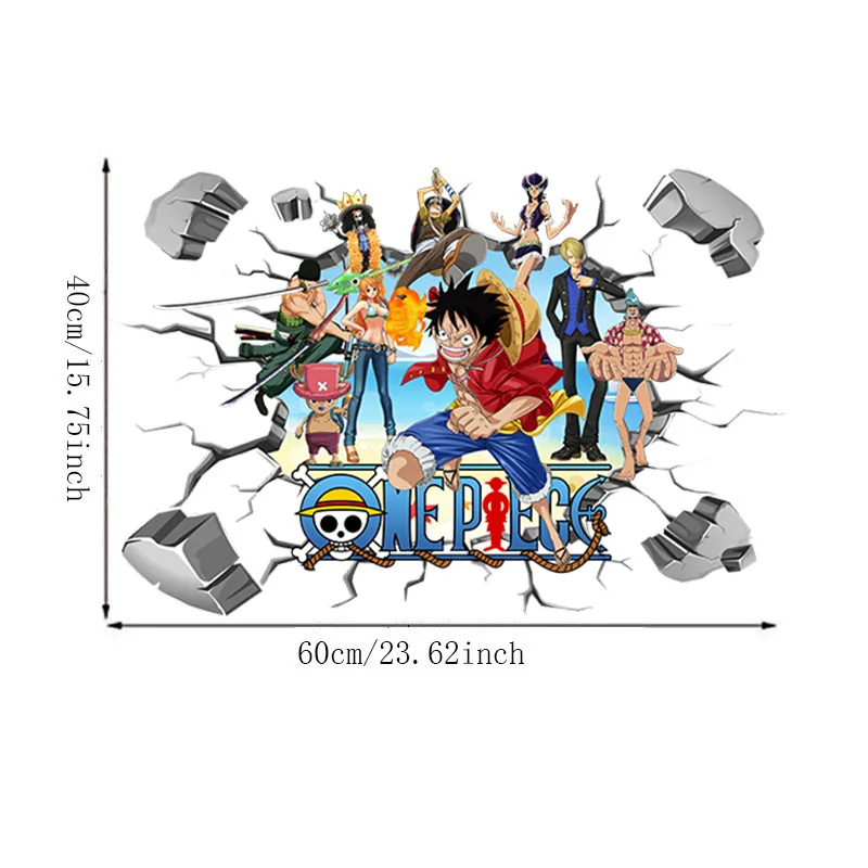 Цельные обои с изображением Луффи мультяшные 3D сломанные настенные горячий