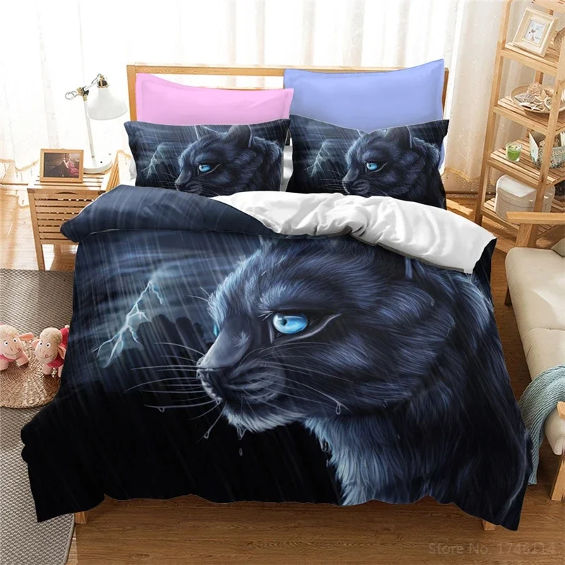 Комплект постельного белья с 3D мультяшным кавайным рисунком королевский размер