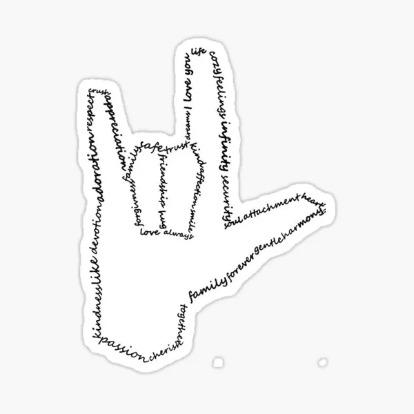 

5 шт., наклейки на автомобиль «I Love You Asl Bsl»