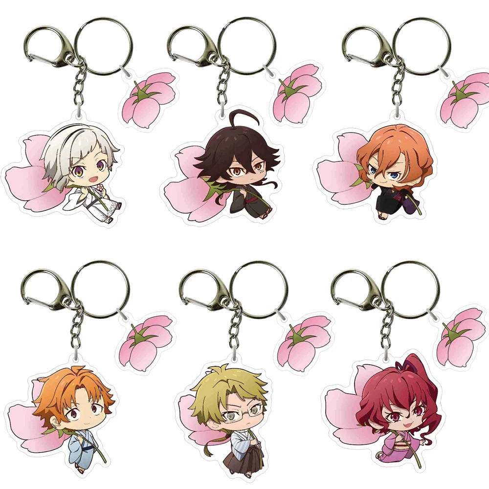 

Anime Bungou Stray Dogs Acrylic Keychain Japan Cartoon Atsushi Nakajima Osamu Dazai Flower Key Chain Pendant Accessories Jewelry