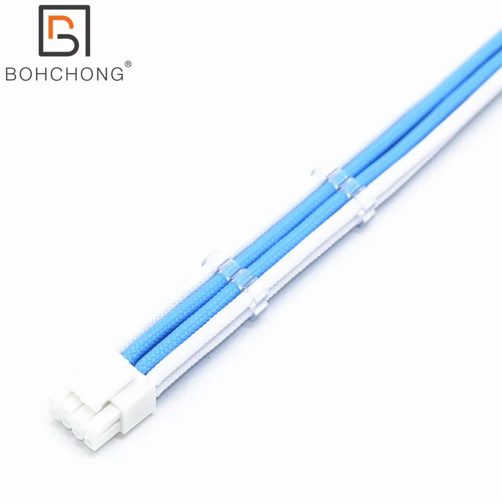 

PC Custom 4mm PET Sleeve Single EPS CPU 4+4Pin Power Extension Cable Male to Female Fits All PSU Model for Corsair Seasonic Evga