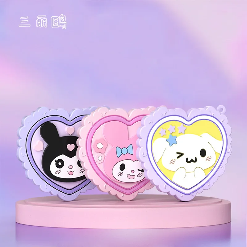 

Sanriod Mymelody Kuromi Cinnamoroll Series Kawaii Girl маленькое зеркало для удержания сердца любовь портативное зеркало для макияжа подарок для девочки