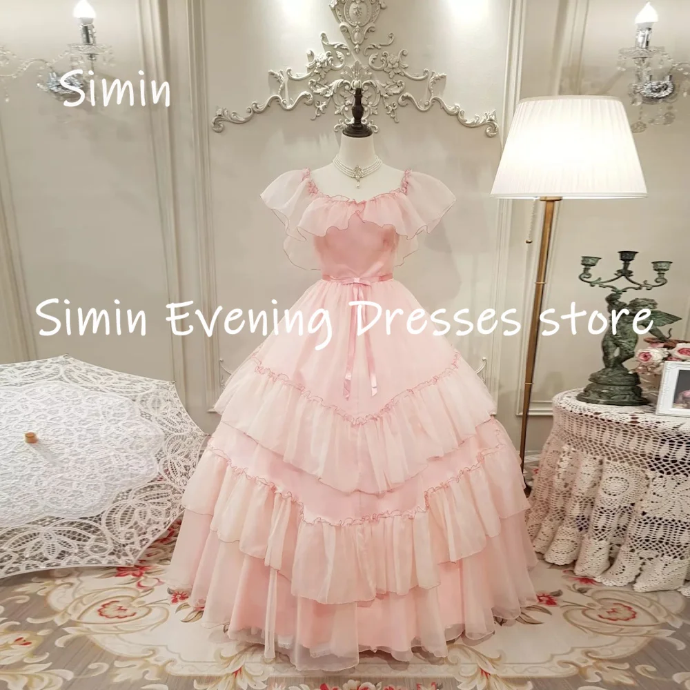 

Женское атласное платье-трапеция Simin, вечернее элегантное платье до пола для выпускного вечера с глубоким вырезом и оборками, 2023