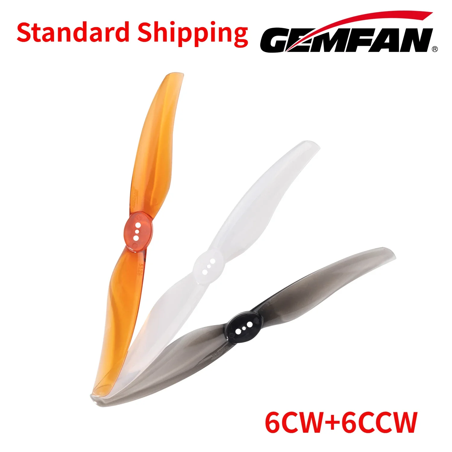 6 пар (6CW + 6CCW) Gemfan LR5126 5.1X2.6 2-лопастные PC пропеллеры T-Mount 1 5 мм (случайный цвет) для FPV