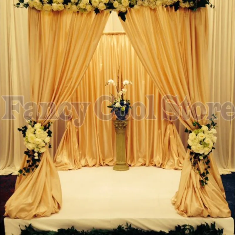 

10 футов x 10 футов x 10 футов Золотое свадебное украшение для вечеривечерние, включая драпировку и стенд