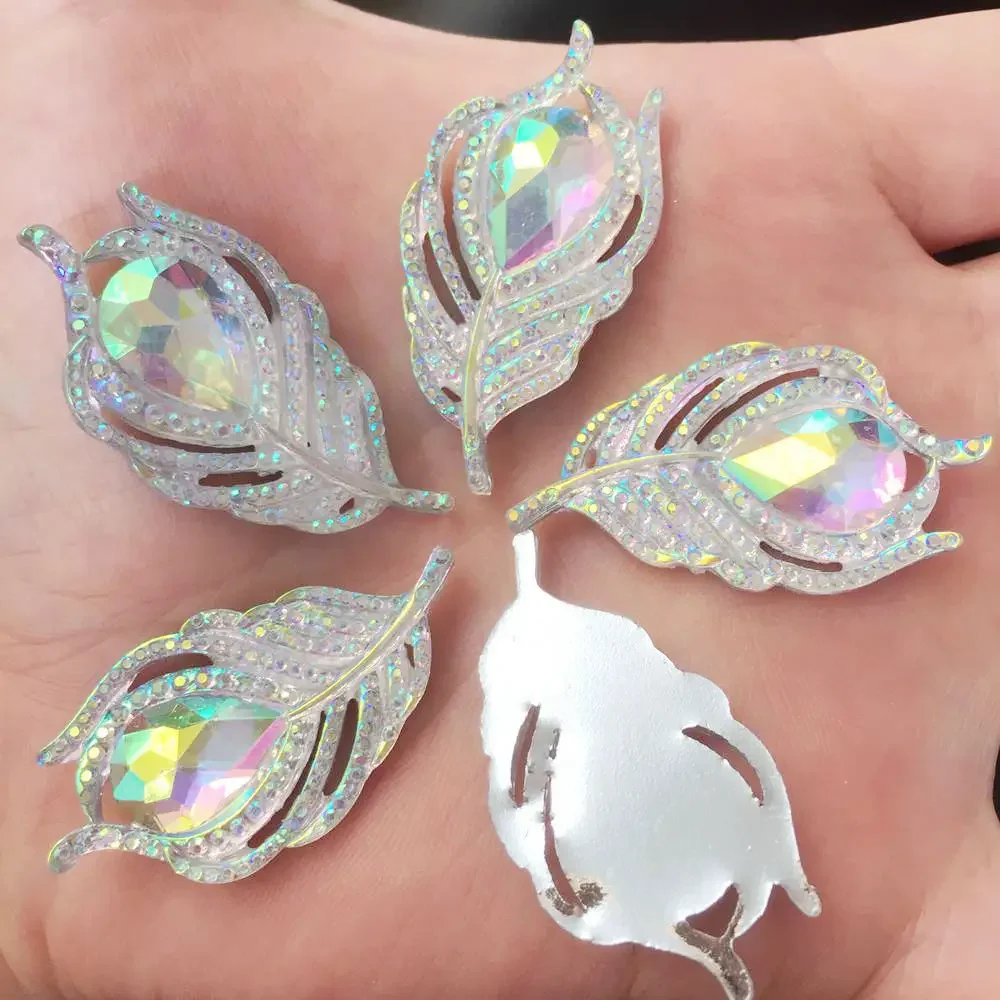 

Полимерные аппликации 3D павлиньи перья Diy Super Paradise, 10 шт.