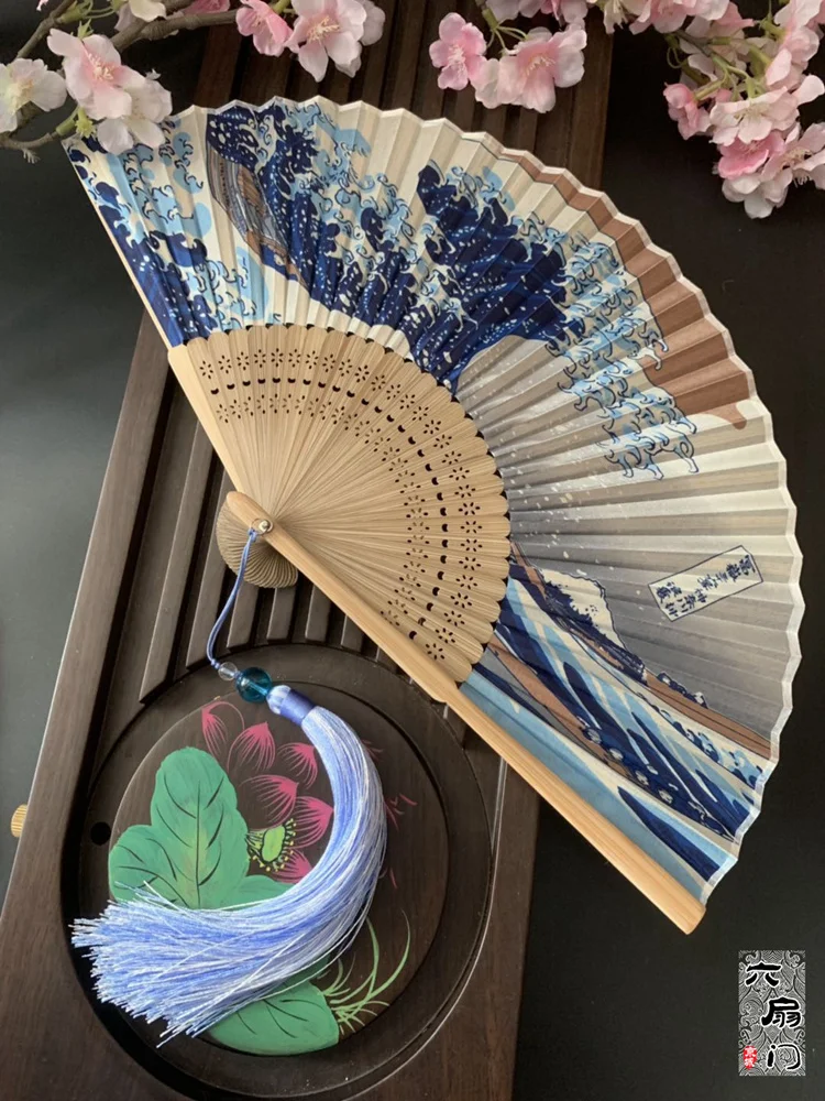 

Japanese Style Japanese Style Ukiyo-E Kanagawa HAILANG Mount Fuji Folding Fan Japan Japanese Fan Craft Fan