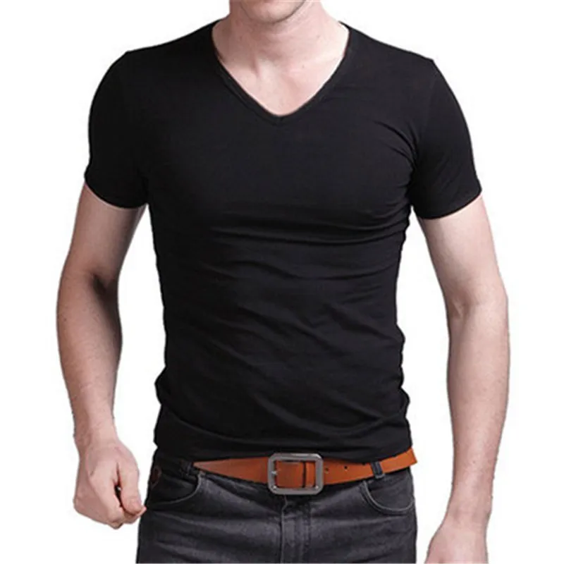 8506-T-Summer New White Cotton Trend T-Shirt Half Sleeve Embroidered T-Shirt Men