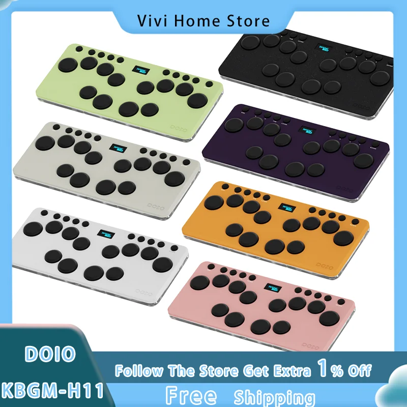 DOIO KBGM-H11 Mechanical keyboard Aluminum Alloy hot Swapable custom portable mini game console DJMAX/Muse Dash/OSU/TAPSONIC
